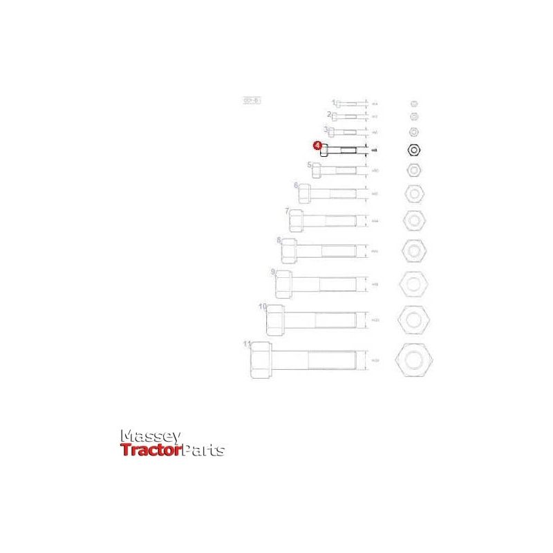 Massey Ferguson Bolt M8x16 - 339124X1 | OEM | Massey Ferguson parts | Bolts-Massey Ferguson-Bolts,Bolts & Set Screws,Farming Parts,Hardware,Metric,Nuts,Screws & Fasteners,Towing & Fasteners,Tractor Parts,UNC,UNF,Workshop,Workshop Equipment