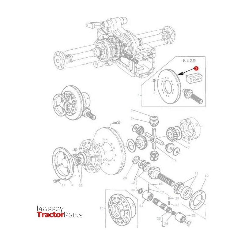 Massey Ferguson Bolt Pinion - 825776M1 | OEM | Massey Ferguson parts | Axles & Power Transmission-Massey Ferguson-4WD Parts,Axle Differentials & Components,Axles & Power Train,Bolts,Bolts & Set Screws,Crown Wheels & Pinions,Farming Parts,Front Axle & Steering,Metric,Nuts,Screws & Fasteners,Towing & Fasteners,Tractor Parts,UNC,UNF
