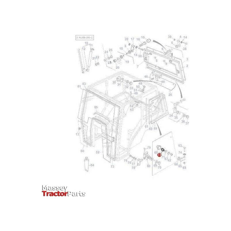 Massey Ferguson Bolt Rear Window - 3477706M1 | OEM | Massey Ferguson parts | Rear-Massey Ferguson-Cab Glass & Glazing Tools,Cabin & Body Panels,Farming Parts,Rear,Tractor Parts