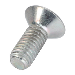 A close-up image of a single, metallic, flat-head bolt with a threaded body, resembling the AGCO Massey Ferguson Bolt Straw Chopper Clutch (D40608800) used in intricate machinery.
