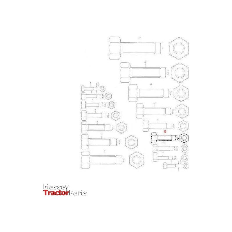 Massey Ferguson Bolt 7/16x1.1/2 unc - 353699X1 | OEM | Massey Ferguson parts | Bolts-Massey Ferguson-Axles & Power Train,Bolts,Bolts & Set Screws,Farming Parts,Hardware,Metric,Nuts,Screws & Fasteners,Towing & Fasteners,Tractor Parts,Transmission,UNC,UNF,Workshop,Workshop Equipment