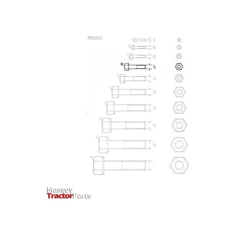 Bolt 7/16x2.1/4 unc - 353708X1 | OEM |  parts | Hardware-Massey Ferguson-Bolts,Bolts & Set Screws,Farming Parts,Metric,Nuts,Screws & Fasteners,Towing & Fasteners,Tractor Parts,UNC,UNF