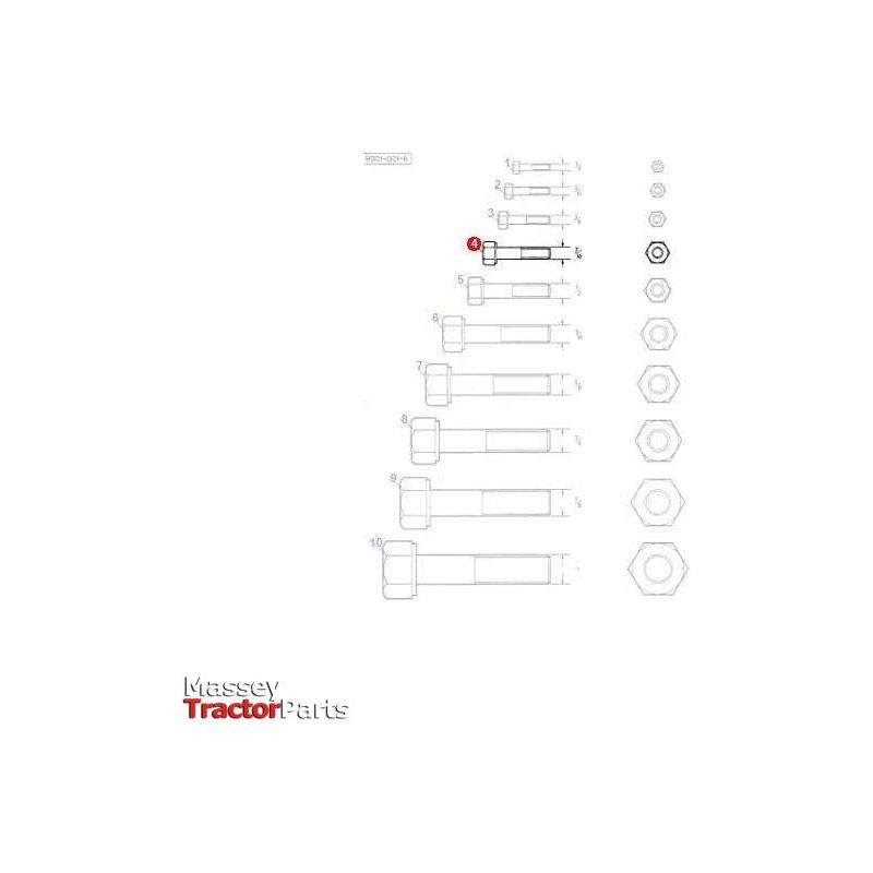 Bolt 7/16x2.5unc - 353710X1 | OEM |  parts | Bolts-Massey Ferguson-Bolts,Bolts & Set Screws,Farming Parts,Hardware,Metric,Nuts,Screws & Fasteners,Towing & Fasteners,Tractor Parts,UNC,UNF,Workshop,Workshop Equipment