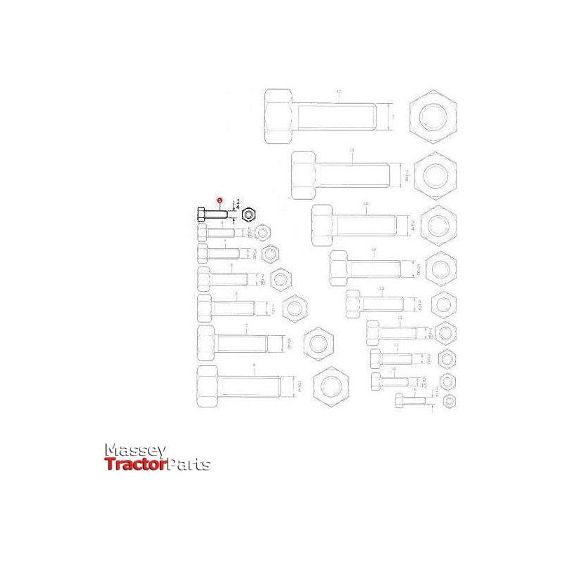 Massey Ferguson Bolt 1/4 x 3/8 unf - 353500X1 | OEM | Massey Ferguson parts | Bolts-Massey Ferguson-Bolts,Bolts & Set Screws,Farming Parts,Hardware,Metric,Nuts,Screws & Fasteners,Threaded Bar,Towing & Fasteners,Tractor Parts,UNC,UNF,Workshop,Workshop Equipment