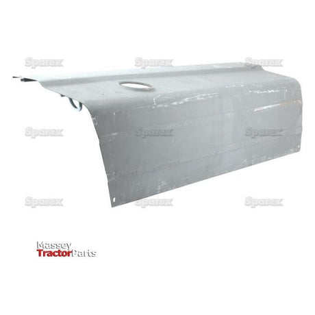 A grey tractor hood panel with a circular cutout on one end, set against a white background. The "Sparex" brand logo along with the product name "Bonnet - LH | Sparex Part No.S.61486" adorns the bottom left corner, highlighting its compatibility with Ford New Holland models.