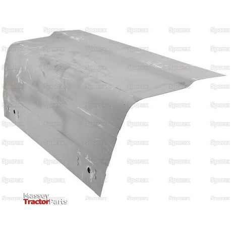 A metal fender part, specifically the Bonnet - RH (Sparex Part No. S.60427), against a white background with watermarks. Logos include "S. Sparex" and "Massey Tractor Parts." This durable component is comparable to the quality found in Ford/New Holland 2000 models and is ideal for maintaining top performance in your equipment.