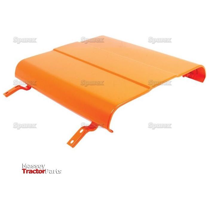 The Sparex Bonnet, Sparex Part No. S.62463, is an orange Massey Ferguson tractor roof canopy with mounting brackets designed for Fiat 640 models, showcased against a white background.