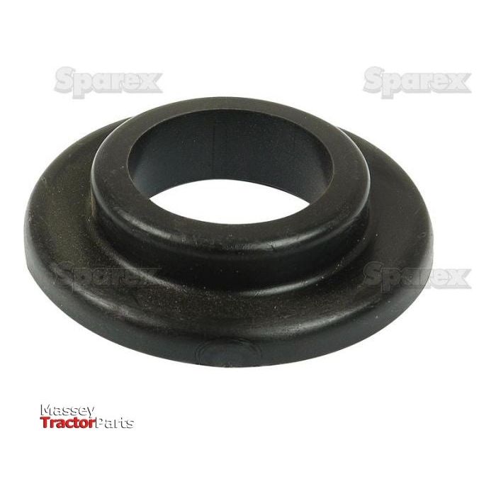 Black rubber tractor seal, identified as Bottom Cap (Sparex Part No. S.59709 | 90070552), with a circular shape, designed for Massey tractor parts, displayed against a white background. Compatible with Vicon machinery models PS02 and PS03.