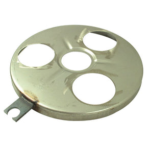 This is a Sparex Bottom Disc (Sparex Part No. S.59705) featuring four circular cutouts and a small protruding tab on one side, designed to be compatible with Vicon equipment (90015671).