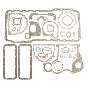 A Bottom Gasket Set - 6 Cyl. (AT6-354-4) from Sparex, featuring various shapes and sizes including those designed specifically for the Sparex Cylinder, is neatly arranged in a rectangular layout on a white background.
