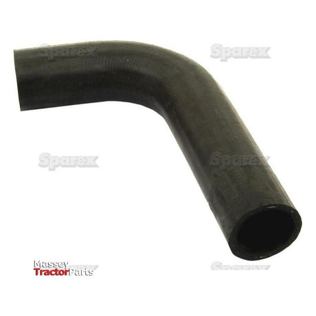 Image of a black, L-shaped hose with the Sparex logo and watermark in the background, designed for compatibility with Massey Ferguson equipment. This is the Bottom Hose (Sparex Part No. S.40023) with an inner diameter of 38mm at both ends.