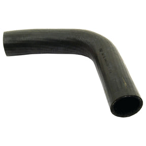 A black rubber L-shaped bottom hose with a smooth exterior, having an inner diameter of 38mm on both ends, ideal for fluid transfer or ventilation systems, includes Sparex Part No. S.40027 compatible with Massey Ferguson models.