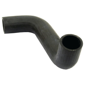 A black, curved rubber hose with two open ends, resembling those found on Massey Ferguson machinery, viewed on a plain white background. This is the Sparex Bottom Hose (Sparex Part No. S.40030) with an inner diameter of 38mm on both the smaller and bigger ends.