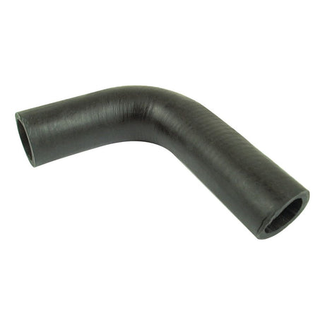 Image of the Sparex Bottom Hose (Sparex Part No. S.70642), a black rubber hose with an inner diameter of 38mm on both ends, bent at a 90-degree angle and held securely by a hose clip.