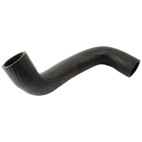 A black, slightly curved Bottom Hose with a textured surface, ideal for use with Ford/New Holland machinery. It has an inner diameter of 42mm at the smaller end and 45mm at the bigger end. Available as Sparex Part No.S.65013.