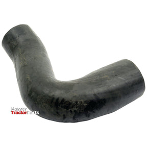 The Sparex Bottom Hose, Inner Ø of Hose Smaller End: 49mm and Inner Ø of Hose Bigger End: 52mm (Sparex Part No. S.43130), is a black, L-shaped rubber hose designed for durability and precision, with a "Massey Ferguson Tractor Parts" logo in the bottom left corner.
