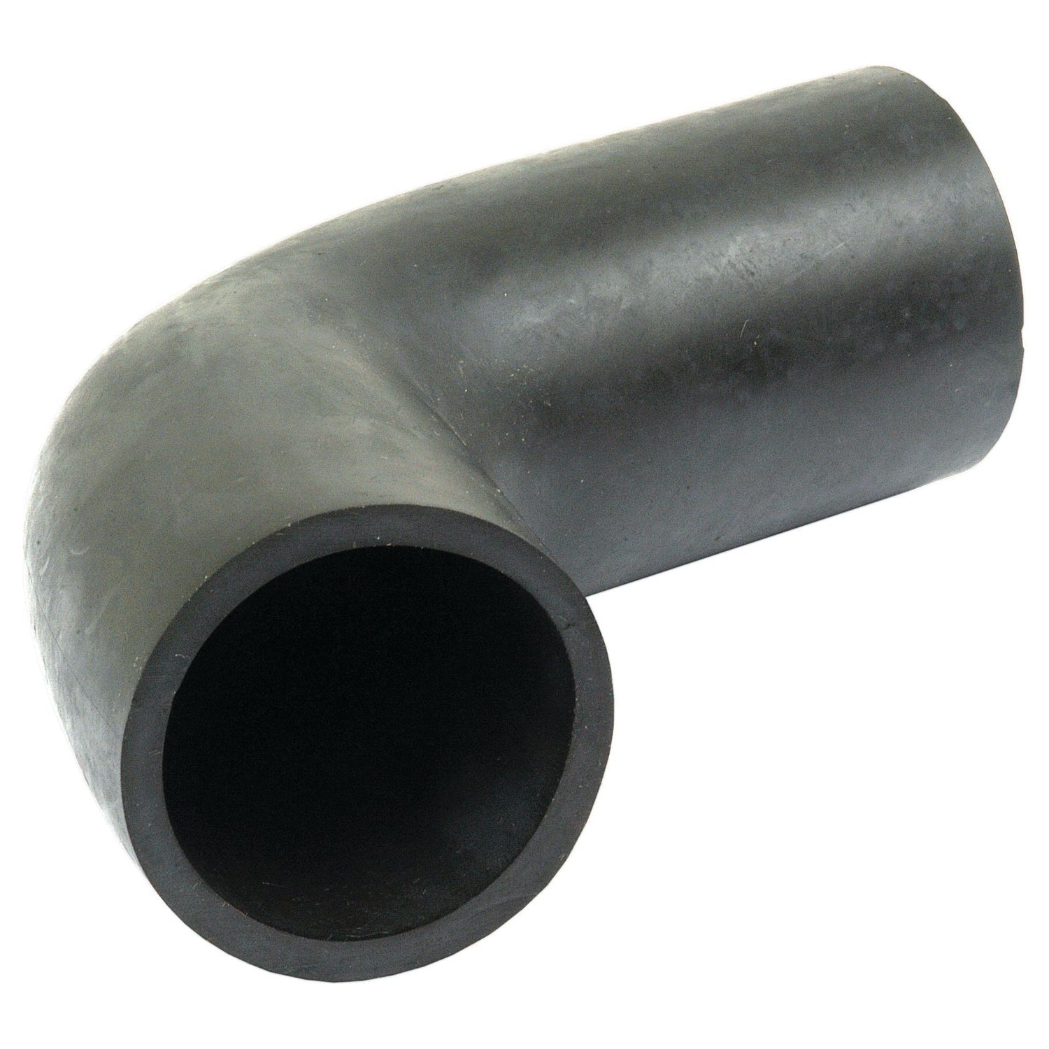 A black 90-degree rubber Bottom Hose with smooth surfaces and an inner diameter of 50mm on both ends, compatible with Sparex S.4331 (Sparex Part No. S.67959).