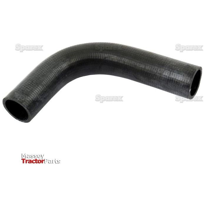 A black, curved rubber hose with the "Massey Tractor Parts" logo in the bottom left corner and "Sparex" logos in the background, compatible with Ford/New Holland models. Product Name: Bottom Hose | Sparex Part No.S.60592