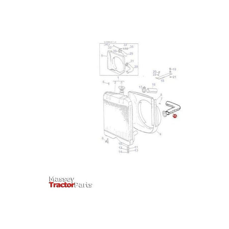 Massey Ferguson Bottom Radiator Hose - 186968M1 | OEM | Massey Ferguson parts | Bottom-Massey Ferguson-Bottom,Cooling Parts,Engine & Filters,Farming Parts,Radiator Hoses,Tractor Parts
