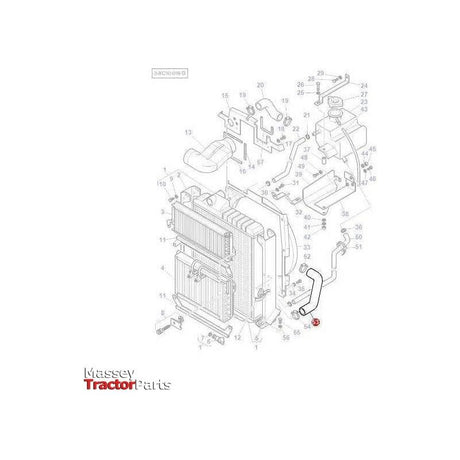 Massey Ferguson Bottom Radiator Hose - 3801168M1 | OEM | Massey Ferguson parts | Bottom-Massey Ferguson-Bottom,Cooling Parts,Engine & Filters,Farming Parts,Radiator Hoses,Tractor Parts