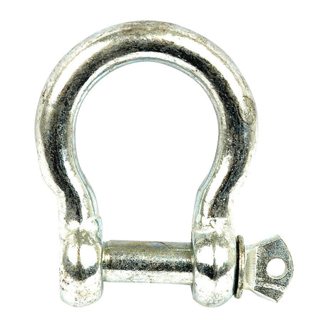Close-up image of a Bow Shackle, Pin Ø10mm - S.4869 by Sparex, with a threaded pin, typically used in rigging and securing heavy loads.