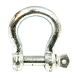 A Sparex Bow Shackle, Pin Ø13mm - S.4871, with a galvanised finish and a screw pin, showing signs of rust and wear on the surface.