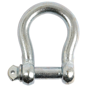 A Bow Shackle, Pin Ø25.4mm - S.4875 from Sparex, made of mild steel and galvanised for durability, is used for connecting lifting slings, chains, or ropes.