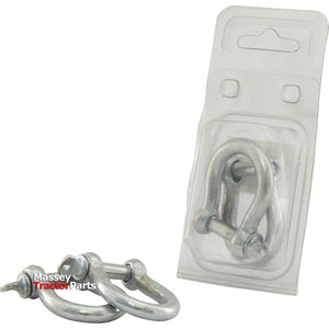 Two drop-forged metal shackles, one in clear plastic packaging and one out of the package, are displayed with the label "Sparex" visible. These Bow Shackles feature a Pin Ø8mm for secure fastening, corresponding to Sparex Part No.S.27786 (2 pcs. Agripak).