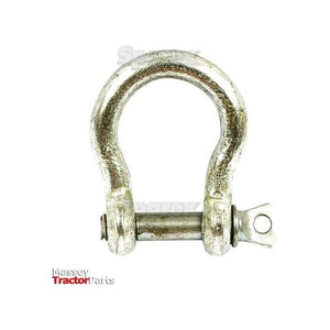 A Sparex Bow Shackle with a 6mm threaded pin (S.4867), commonly used in rigging, lifting, and load securing applications. The image displays the text "Massey Tractor Parts" in the corner.