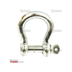 Image of a silver, galvanized Bow Shackle with a 13mm screw pin, used for lifting and rigging applications. Logo of Sparex visible in the bottom left corner.