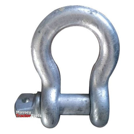 The Bow Shackle, Sparex Part No. S.21560, rated for a 2-ton (4400lbs) safe working load, is a silver metal component made from mild steel with a removable pin. The words "Massey Tractor Parts" are printed in the lower left corner.