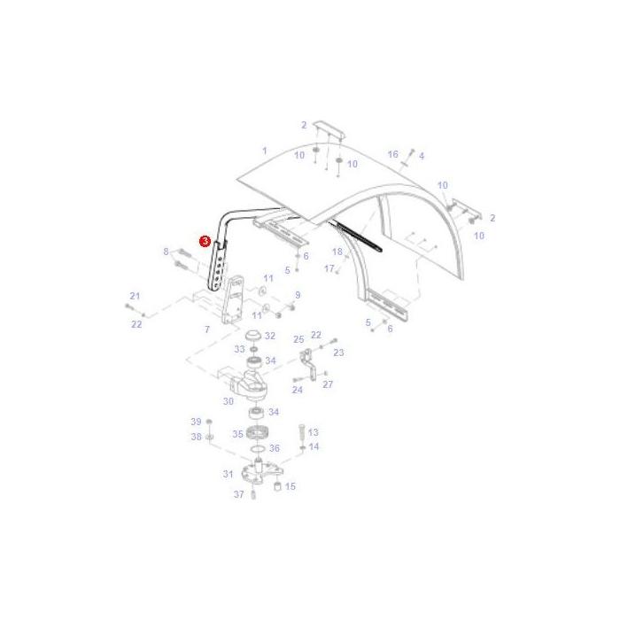 Brace L/H Front Fender - H718701030101 - Massey Tractor Parts