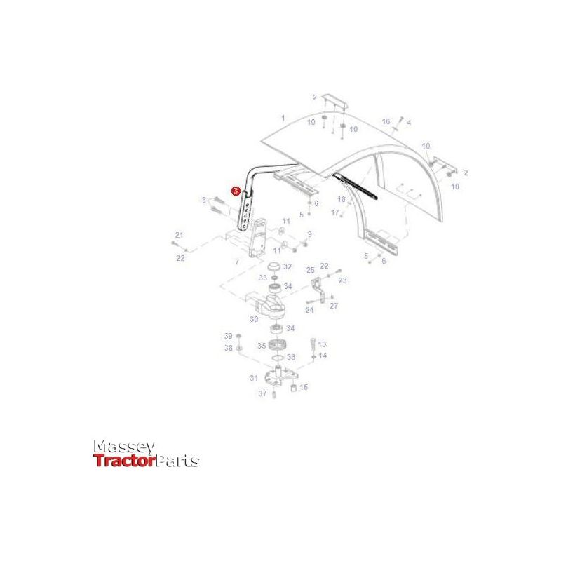 Brace R/H Front Fender - H718701030200 - H718701030201 | OEM |  parts | Axles & Power Transmission-Fendt-