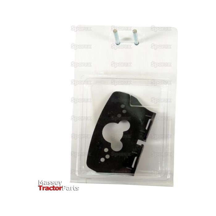 Plastic packaging containing a black metal bracket with holes, set against a plain background. The packaging is hanging on a display hook. "Massey Tractor Parts" text is visible in the lower corner, along with suitability for specific tractor models and brief product specifications. The product, labeled as Bracket for 89 Series - S.28241 from the brand Sparex, is prominently displayed.