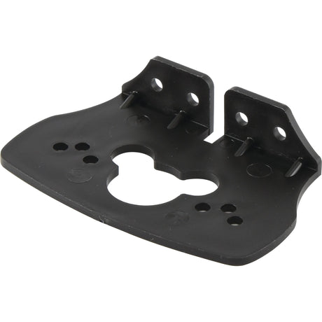 The Sparex Bracket for 89 Series - S.28241 is a black plastic mounting bracket featuring multiple holes and cutouts, ideal for securing or attaching components in various applications.