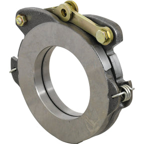 Close-up of a Brake Actuator (Sparex Part No. S.37277) by Sparex, showcasing metallic components and fasteners with a circular opening in the center and a small lever on top, reminiscent of the precision found in International Harvester equipment.