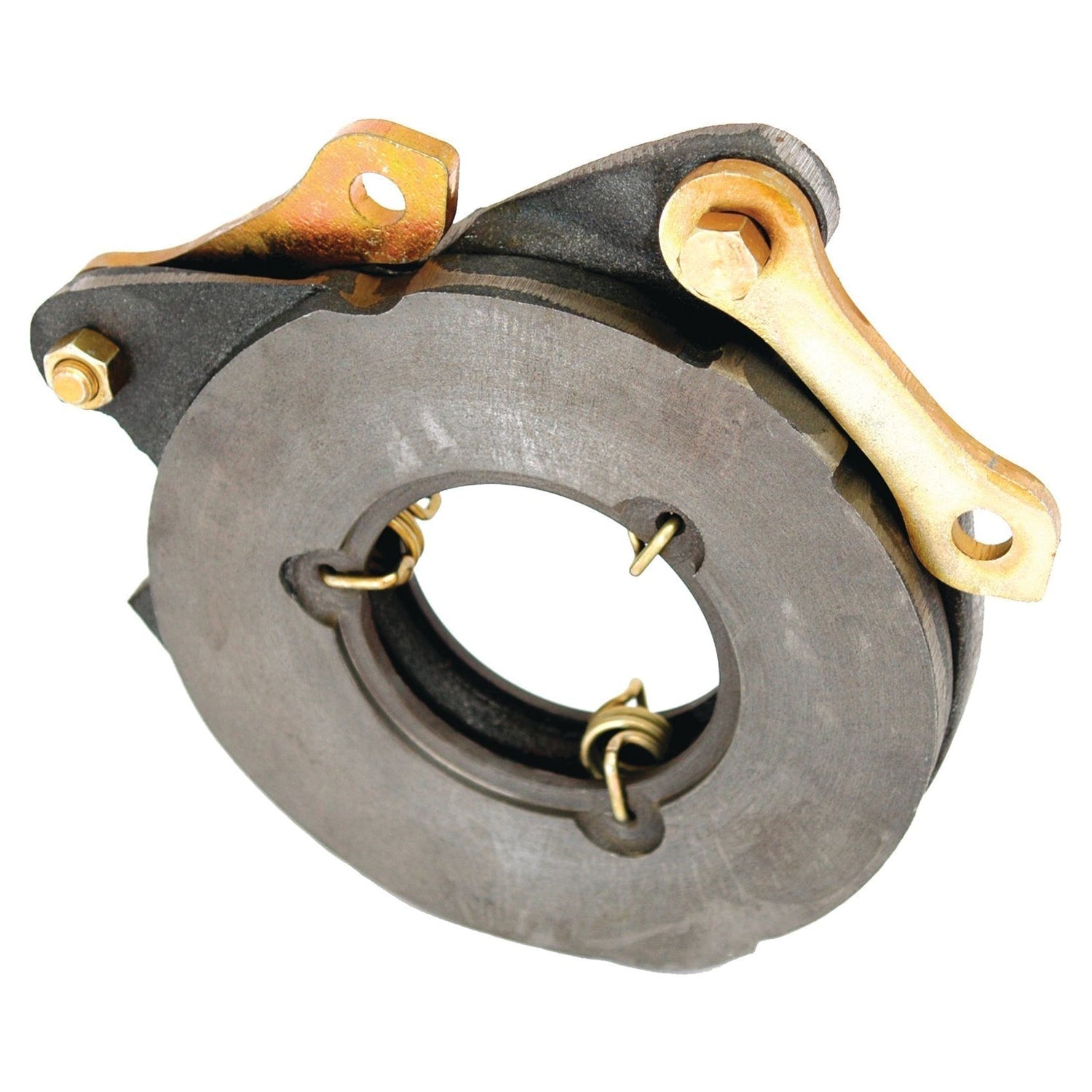 A round, metallic mechanical component with bolts and attachments, identified as the Brake Actuator from Sparex (Part No.S.38204), often seen in machinery like Volvo equipment.