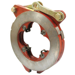 The Brake Actuator – Sparex Part No. S.40830, by brand Sparex, is a mechanical component that includes red and metallic parts, featuring a circular central region with bolts and an adjustable lever on the top.
