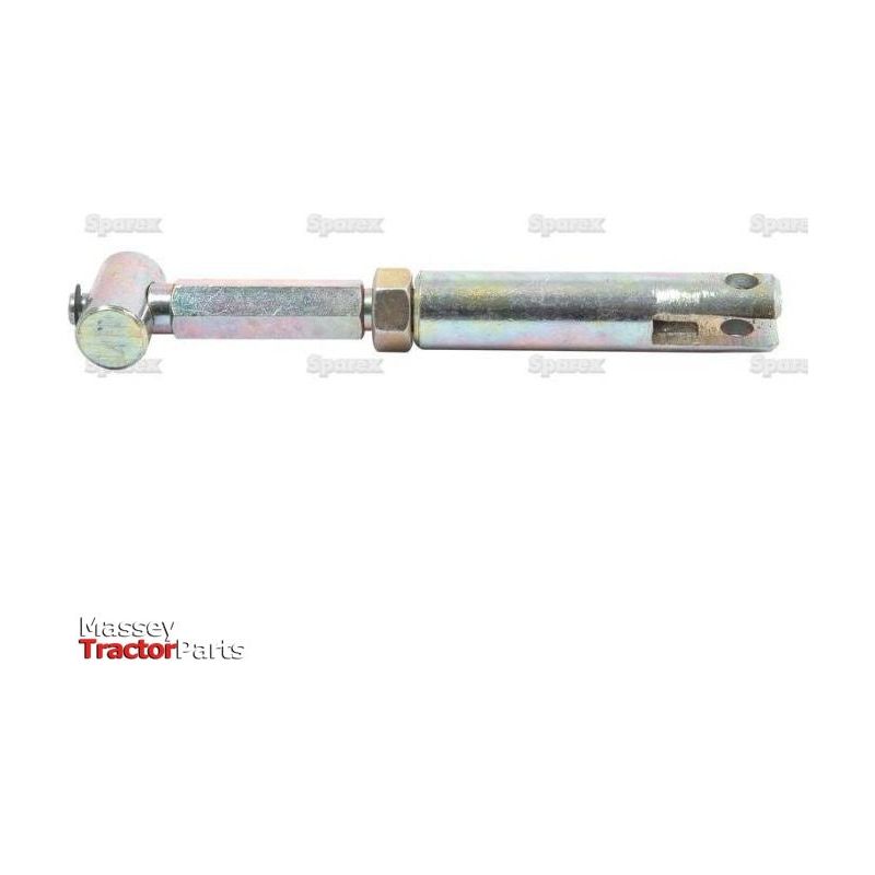 A metal adjustable rod featuring threaded ends and hexagonal nuts, designed for mechanical or automotive purposes, branded with the "Massey Tractor Parts" logo in the bottom left corner to indicate its compatibility as a Sparex Brake Adjuster Assembly (Sparex Part No. S.69881).