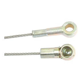 Two steel cables are shown. One, the Brake Cable from Sparex (Sparex Part No. S.57411) with an outer length of 1030mm, has a looped metal end, while the other ends with a metal ball joint and is suitable for use in Case IH machinery.