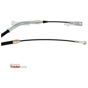 Two black cables with metal connectors on both ends, featuring the text "Massey Tractor Parts" in the bottom left corner. These Sparex Brake Cables (Part No. S.37292), each with a length of 1351mm and an outer cable length of 867mm, are designed to fit RH & LH connections seamlessly.