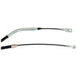 Image of the Sparex Brake Cable - Length: 1351mm, Outer cable length: 867mm. One end features a metal loop, while the other has a metal fitting with a hole, both connected by a flexible, black-coated cable ensuring precise outer cable length. (Sparex Part No. S.37292)