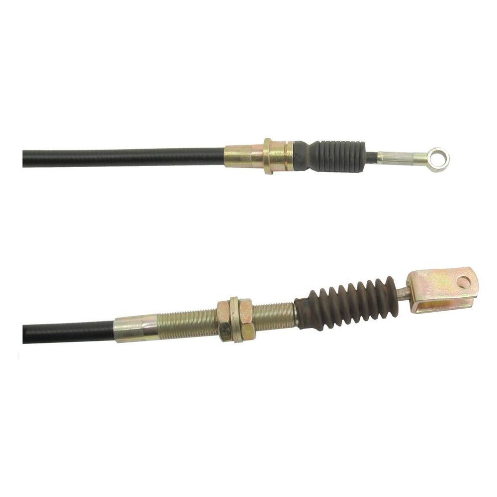 Two views of the Brake Cable - Length: 1415mm, Outer cable length: 1210mm. The Sparex Part No.S.57307 cable features a threaded adjuster and rubber boots at both ends, perfect for Case IH or International Harvester models.