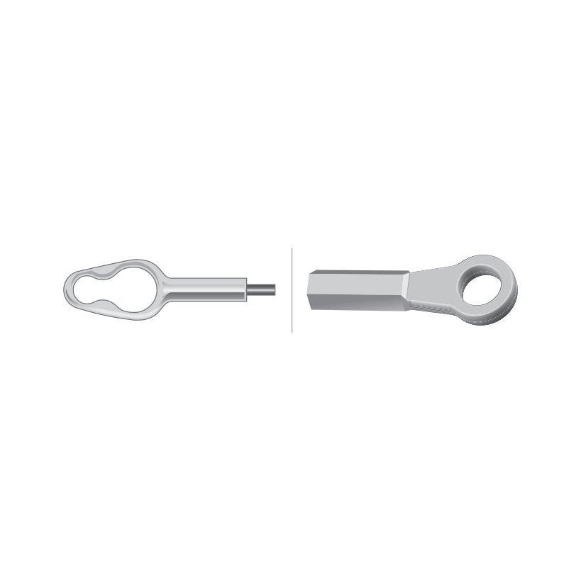 Two metal components: one with a looped end and another with a hexagonal shaft and circular hole, designed as part of the Sparex Brake Cable assembly (Part No. S.42002) for Massey Ferguson equipment, with a total length of 1460mm and an outer cable length of 1245mm.