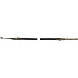 A black flexible Sparex brake cable, part number S.57440, featuring metallic connectors on both ends. The cable, with a segmented design measuring 1830mm in length and an outer cable length of 1588mm, is parted in the middle to reveal two separate halves.