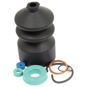 The Sparex Brake Cylinder Repair Kit - S.56968 includes various colored components such as seals, grommets, a spring, a 40mm boot, and a black bellows.