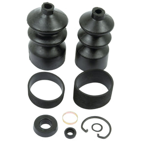 A Brake Cylinder Repair Kit by Sparex (Part No.S.66841), featuring black bump stops, bushings, washers, and retaining rings, is neatly arranged on a white background.