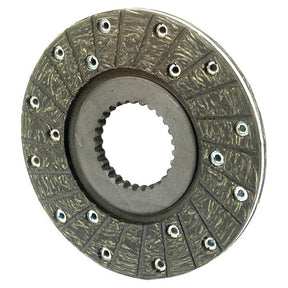 A circular metal Brake Friction Disc, model S.40832 by Sparex, with an outer diameter of 180mm features multiple small round bolts arranged evenly around the perimeter. The center, which includes a spline for attachment, is constructed using an organic lining material.