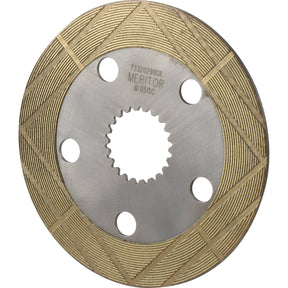 A Brake Friction Disc by Sparex, with an OD of 224mm (S.66175), featuring a grooved, patterned surface, circular holes around the central axis, and a toothed inner ring. The text "733202986K MERITOR @0515C" is engraved on this premium replacement part.