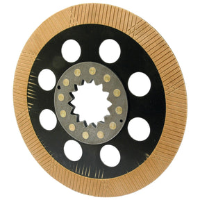 Introducing the Sparex Brake Friction Disc (OD 345mm - S.42649), a textured circular metal component featuring a central hub and ten evenly spaced round holes around its inner ring, perfect for seamless integration with Sparex machinery.